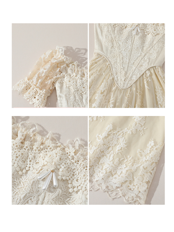 Royal Ivory Lace Ball Gown