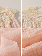 Vintage Lace Embellished Blush Pink Blouse