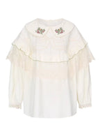 Forest Berry Lace Collar Blouse