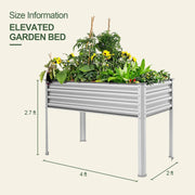 32.4-inch tall rectangular galvanized metal raised garden bed, 4 by 2 feet — view 9
