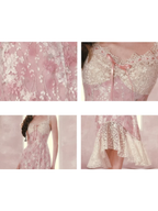 Blush Petal Lace Midi Dress
