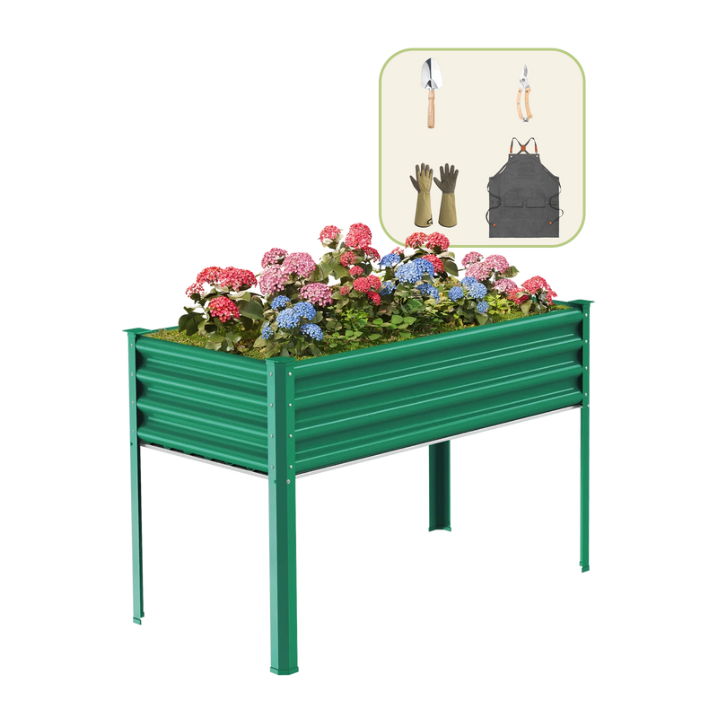 4x2x2.7ft Galvanized Raised Garden Bed with Legs+Gardening Gift Pack — view 2