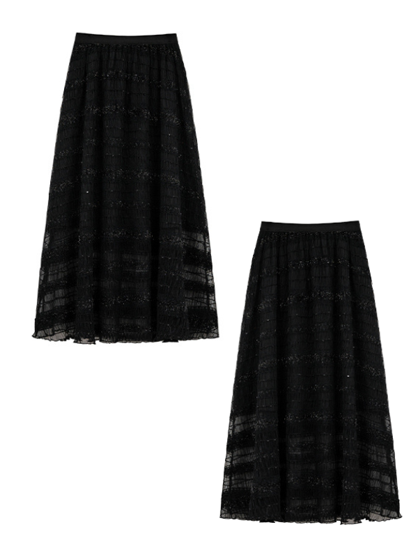 Midnight Rose Sequin Top & Glitter Mesh Skirt