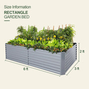 24-inch tall rectangular galvanized metal raised garden bed — view 7