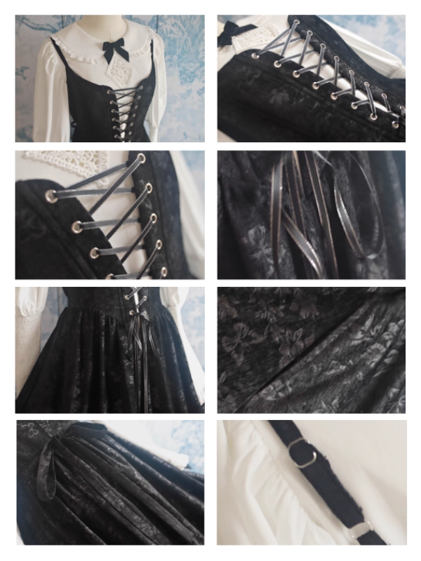 Midnight Lace Corset Velvet Dress