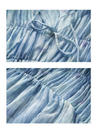 Cloudy Sky Sheer Pleated Blouse