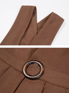 Vintage Elegance Cross-Strap A-Line Dress