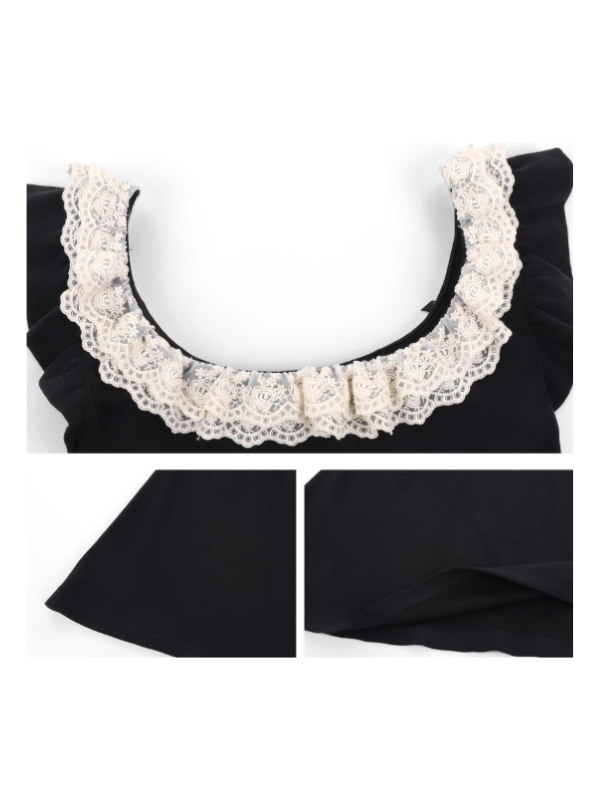 Midnight Lace Ruffle Dress