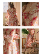 Pink Blossom Ruffle Vintage Dress