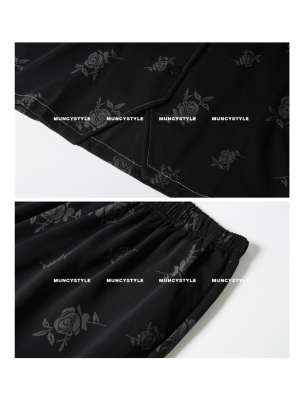 Black Rose Vintage Pajama Set