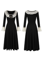 Vintage Black Lace Victorian-Inspired Dress