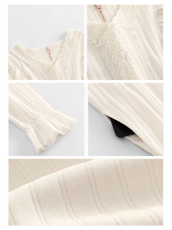 Vintage-Inspired Ivory Cotton Nightgown