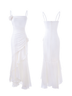 Ivory Dream Rosette Ruffle Gown