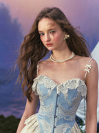 Pearl Sky Embroidered Lace Corset