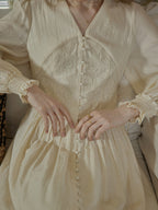Botanical Elegance Puff Sleeve Dress