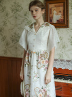 Elizabeth's Retro White Elegance Dress