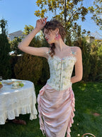 Floral Embroidered Garden Corset