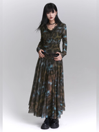 Forest Mist Lace Maxi Dress