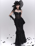 Gothic Tiered Lace Corset Dress