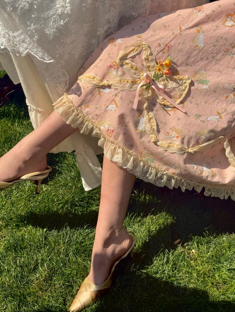 Whimsical Oil Painting Cottage Dress