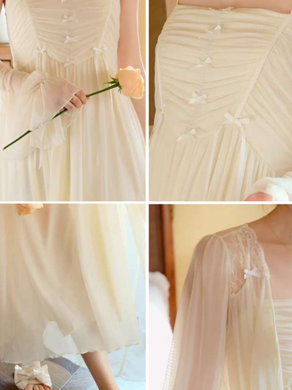 Whispering Yellow Ribbon Nightgown Set