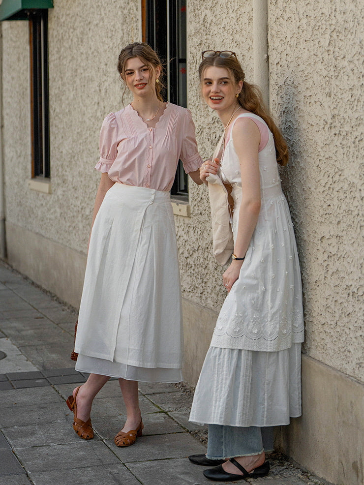 Emma's Romantic Pink Collar Blouse