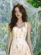 Ethereal Tulip Blossom Corset Dress
