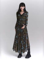 Forest Mist Lace Maxi Dress