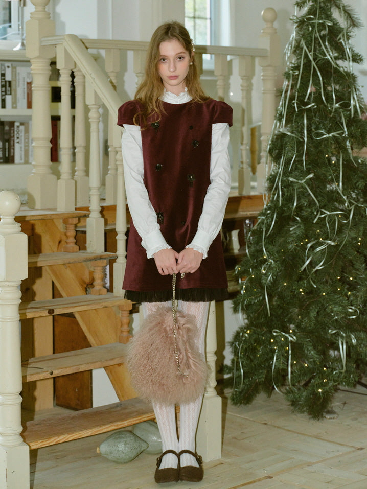 Burgundy Velvet Mini Dress