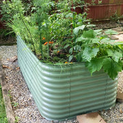 YoYoBloom 32" Tall 8' x 4' Metal Raised Garden Bed (10-in-1) | Upgrade 2.0 Waist-High Design - Reseda green image 1