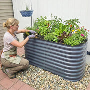 YoYoBloom 32" Tall 5' x 2' Metal Raised Garden Bed (4-in-1) | Upgrade 2.0 Waist-High Design - Night blue image 1