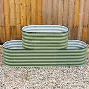 YoYoBloom 32" Tall 2 Tiered Metal Raised Garden Bed | Upgrade 2.0 Waist-High Design - Reseda green image 1