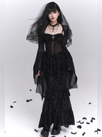 Gothic Tiered Lace Corset Dress