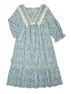 Blue Meadow Ruffle Lounge Gown
