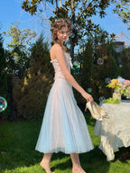 Pastel Bloom Embroidered Corset & Tulle Skirt