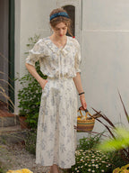 Emma's Sky Blossom Cottage Blouse