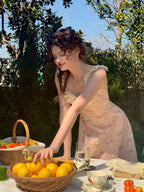 Whimsical Oil Painting Cottage Dress