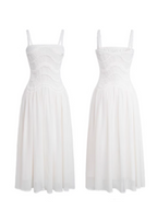 Vintage Embroidered Lace White Dress