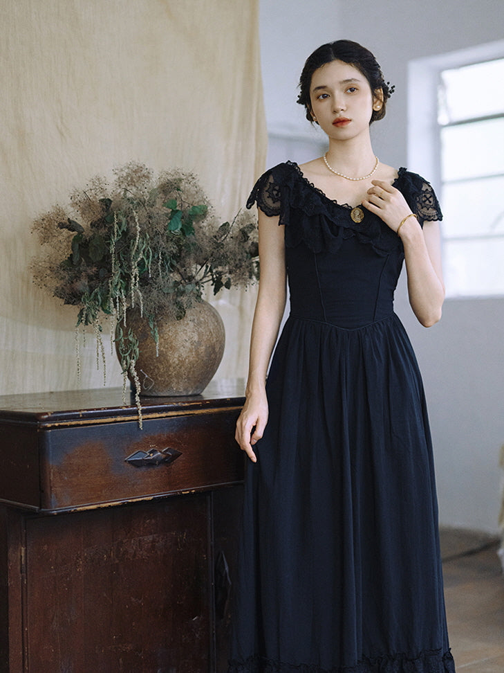 Audrey's Vintage Charm Black Dress