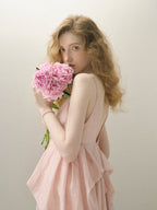 Ethereal Blush Draped Gown