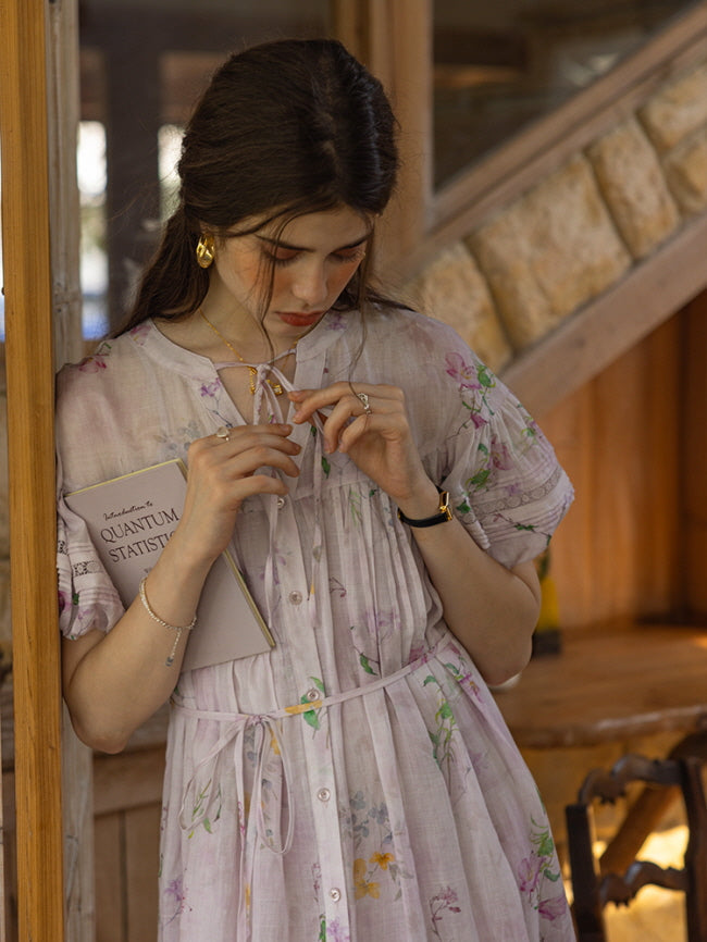Lavender Meadow Floral Tiered Dress