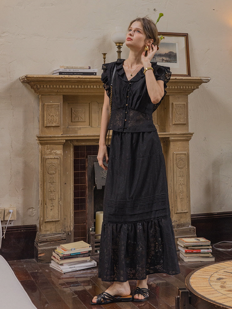 Lila's Midnight Bloom Skirt