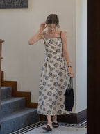 Monochrome Rose Vintage Cotton Dress
