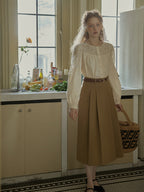Romantic Lace Yoke Cotton Blouse