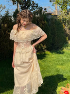 Buttercream Lace Corset Top & Skirt