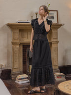 Lila's Midnight Bloom Blouse
