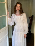 Ethereal White Lace Embroidered Dress