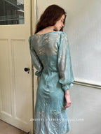 Ethereal Spring Meadow Sheer Sleeve Dress