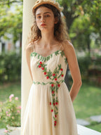 Strawberry Garden Vintage Embroidered Dress