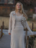 Vintage Bloom Embroidered Knit Cardigan